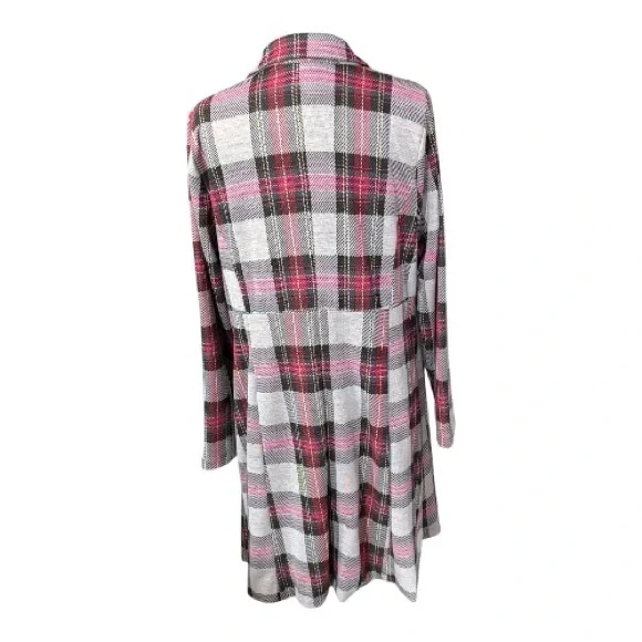 Torrid Pink and Gray Plaid Coat Size 2 - Picture 2 of 5